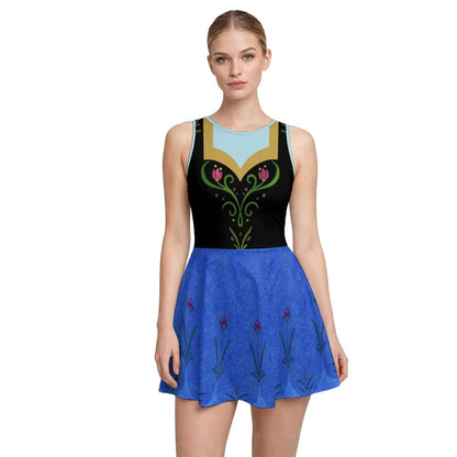 Anna Inspired Sleeveless Athletic Dress with attached shorts