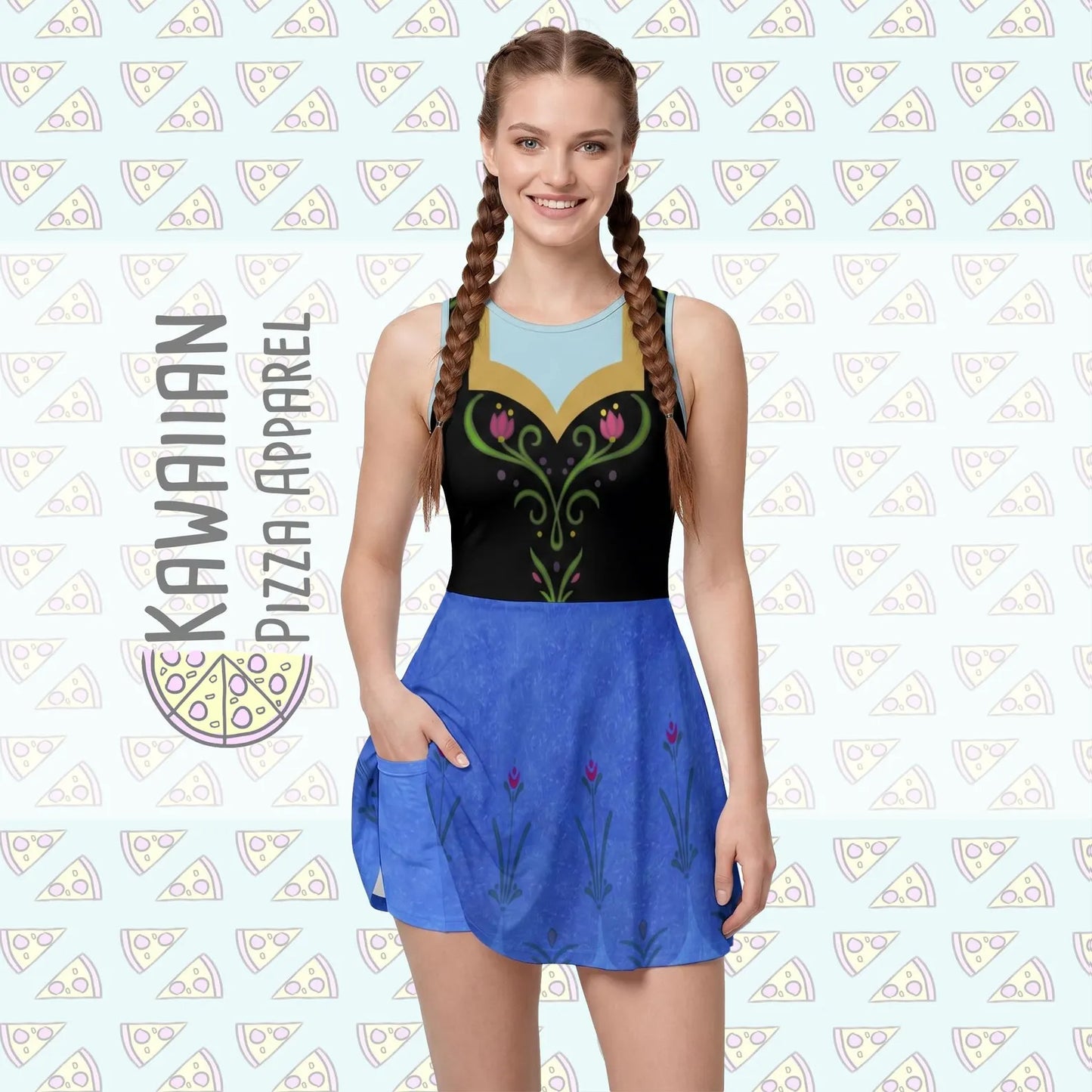 Anna Inspired Sleeveless Athletic Dress with attached shorts