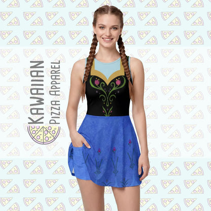 Anna Inspired Sleeveless Athletic Dress with attached shorts