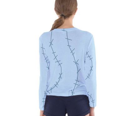 Women's Sally Inspired Stitches Long Sleeve V-Neck Shirt