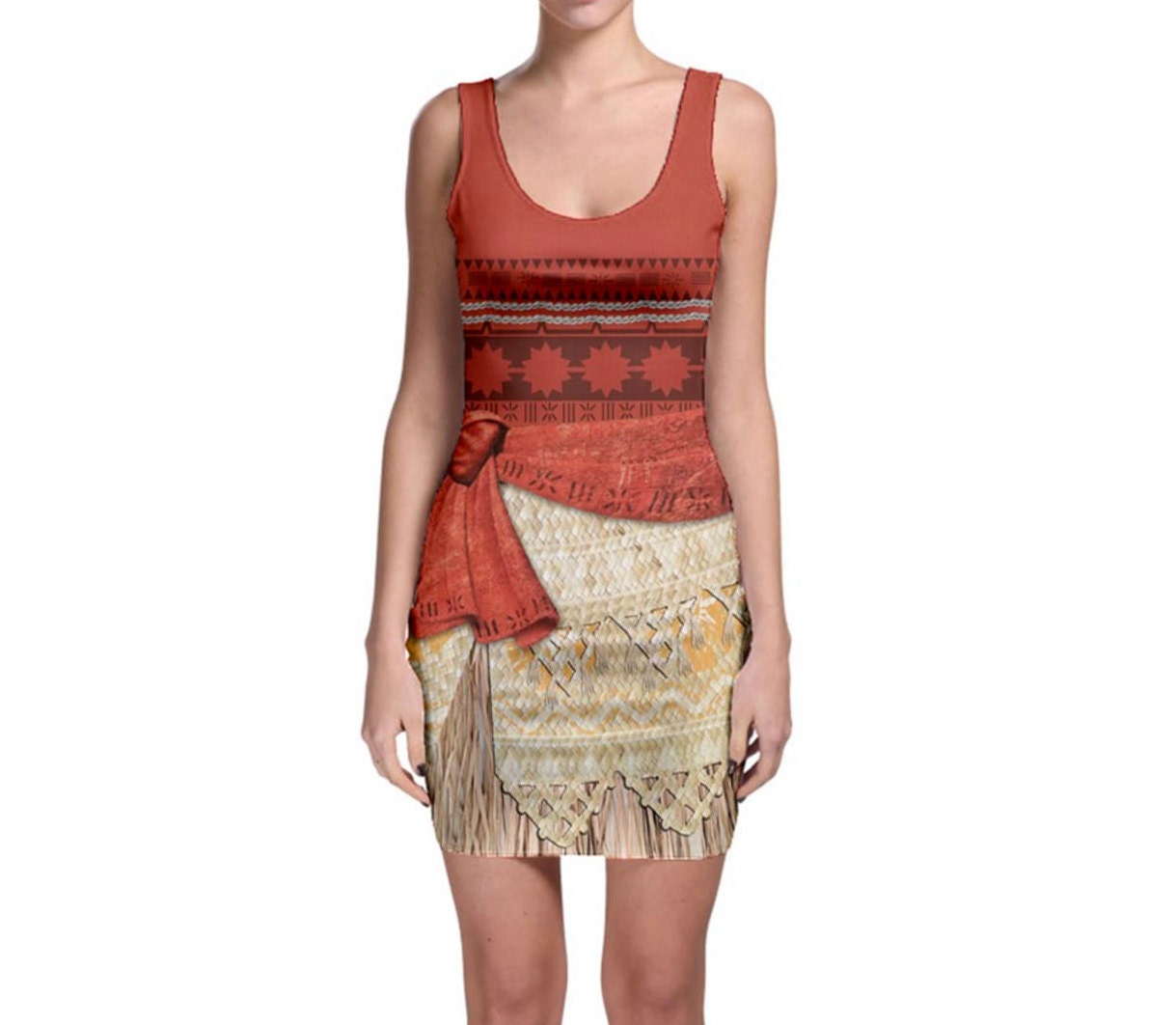 Moana Inspired Tank Bodycon Dress
