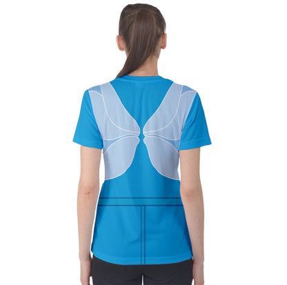Women's Blue Fairy Pinocchio Inspired Short Sleeve Shirt