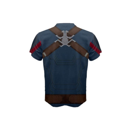 READY-to-SHIP Captain America Inspired Athletic Shirt: Sublimation Print, Men's XS