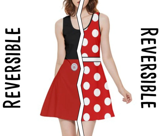 SAMPLE [L] Mickey / Minnie Inspired REVERSIBLE Sleeveless Dress