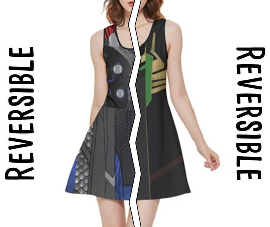 SAMPLE [L] Loki / Thor Inspired REVERSIBLE Sleeveless Dress