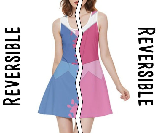 SAMPLE [M] Pink Aurora / Make It Blue Make It Pink Sleeping Beauty Inspired REVERSIBLE Sleeveless Dress