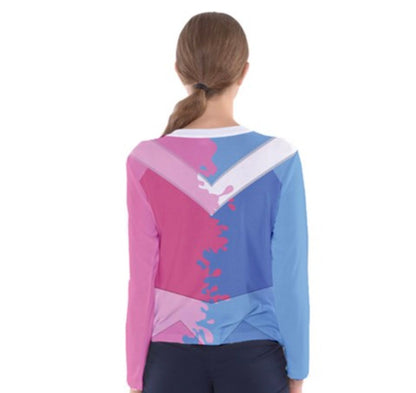 Women's Aurora Make It Pink Make It Blue Sleeping Beauty Inspired Stitches Long Sleeve V-Neck Shirt