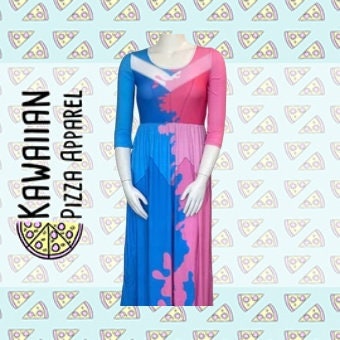 READY-to-SHIP [2XL] Make It Pink Make It Blue Aurora Sleeping Beauty Inspired Quarter Sleeve Maxi Dress