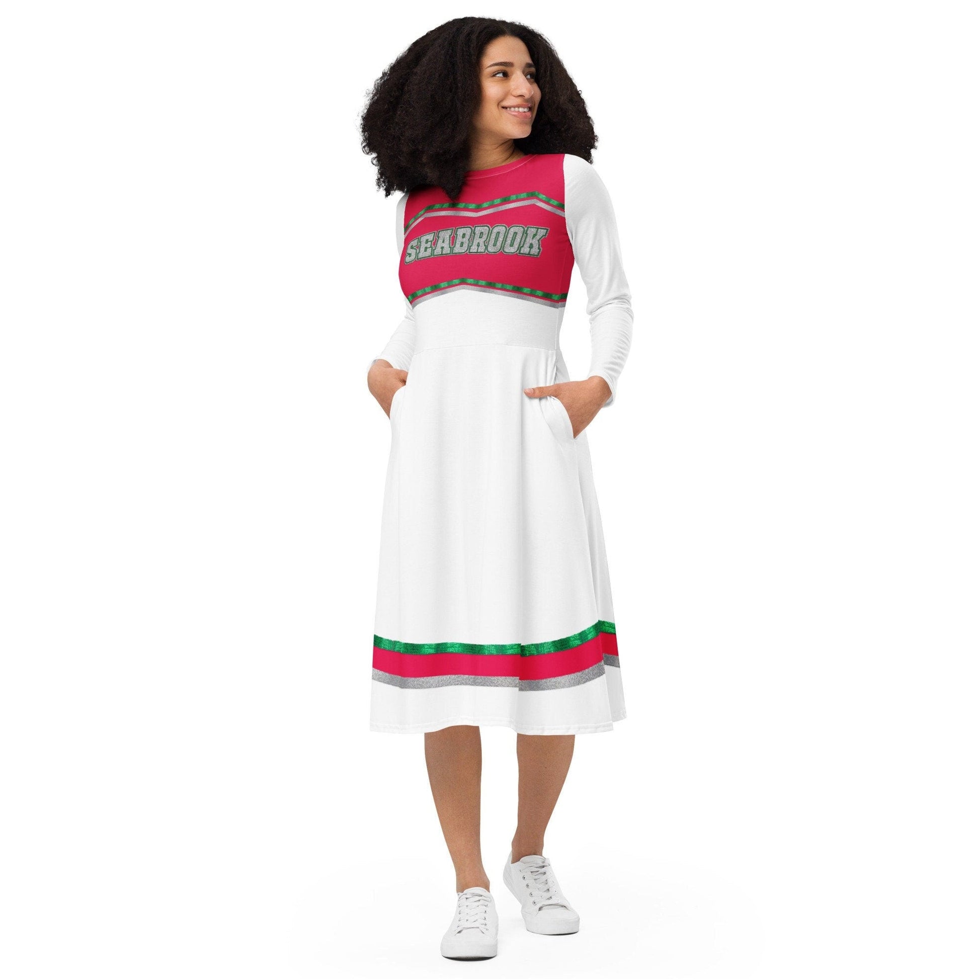 RUSH ORDER: ZOMBIES 3 Inspired All-over print long sleeve midi dress