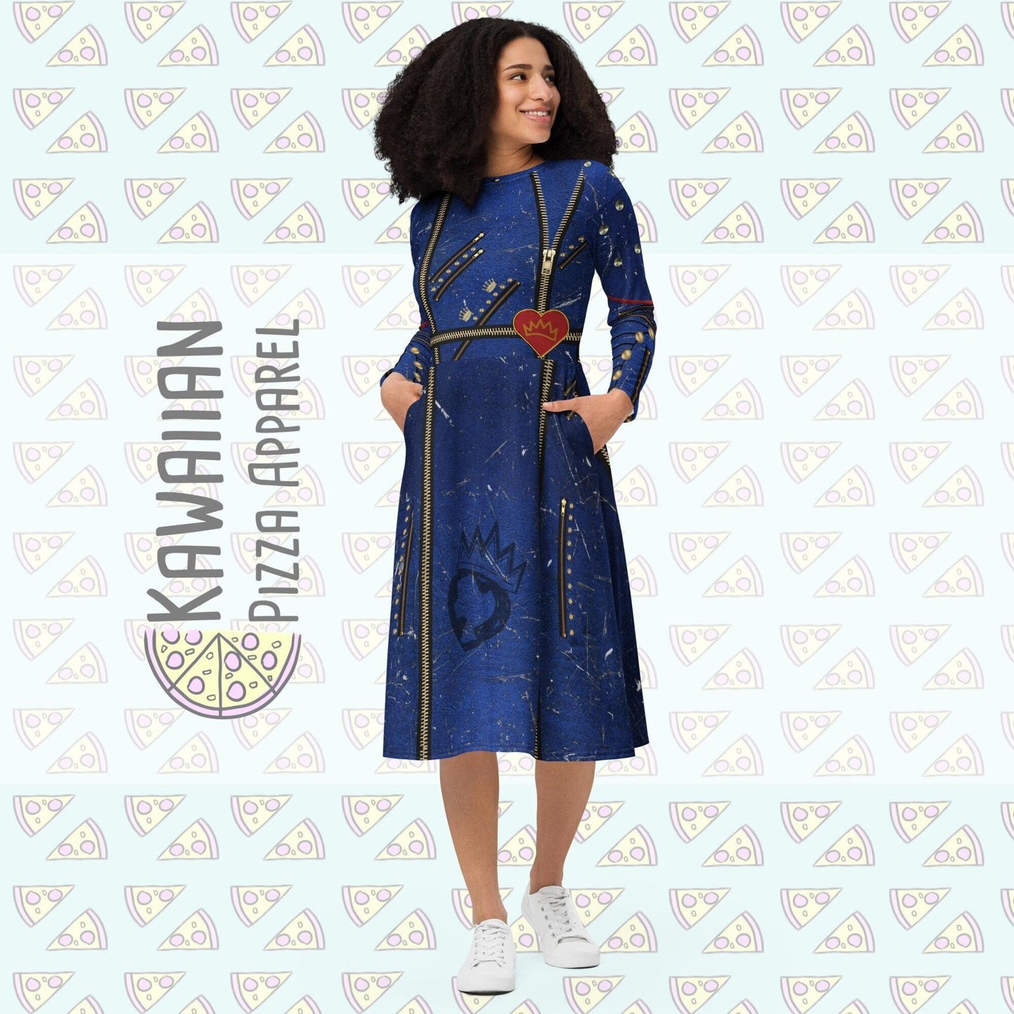 RUSH ORDER: Evie Inspired All-over print long sleeve midi dress