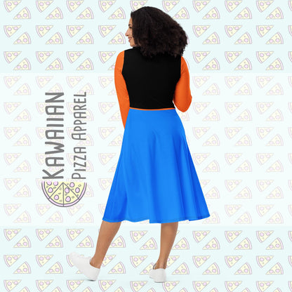 RUSH ORDER: Goofy Inspired All-over print long sleeve midi dress