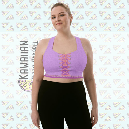 READY-to-SHIP Rapunzel Inspired Longline Sports Bra: Recycled Fabric, Size M