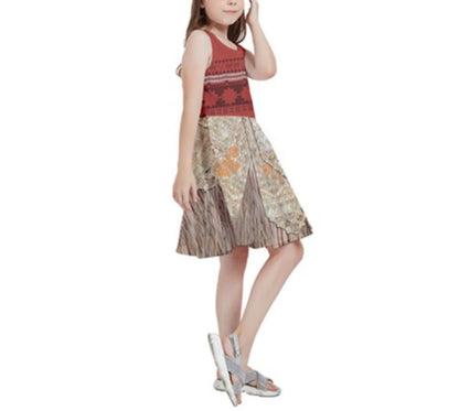 Kid's Moana Inspired Skater Dress