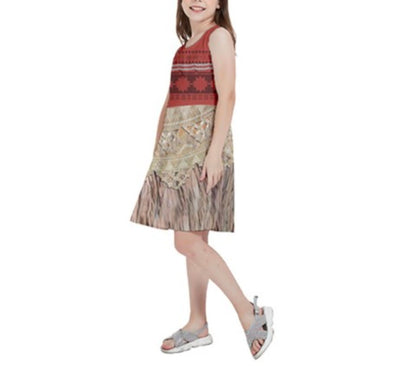 Kid's Moana Inspired Skater Dress