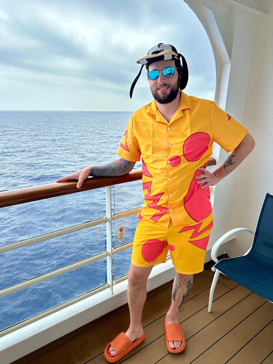 READY-to-SHIP Vacation Genie Unisex Button Shirt [2XL]: Lightweight Moisture-Wicking