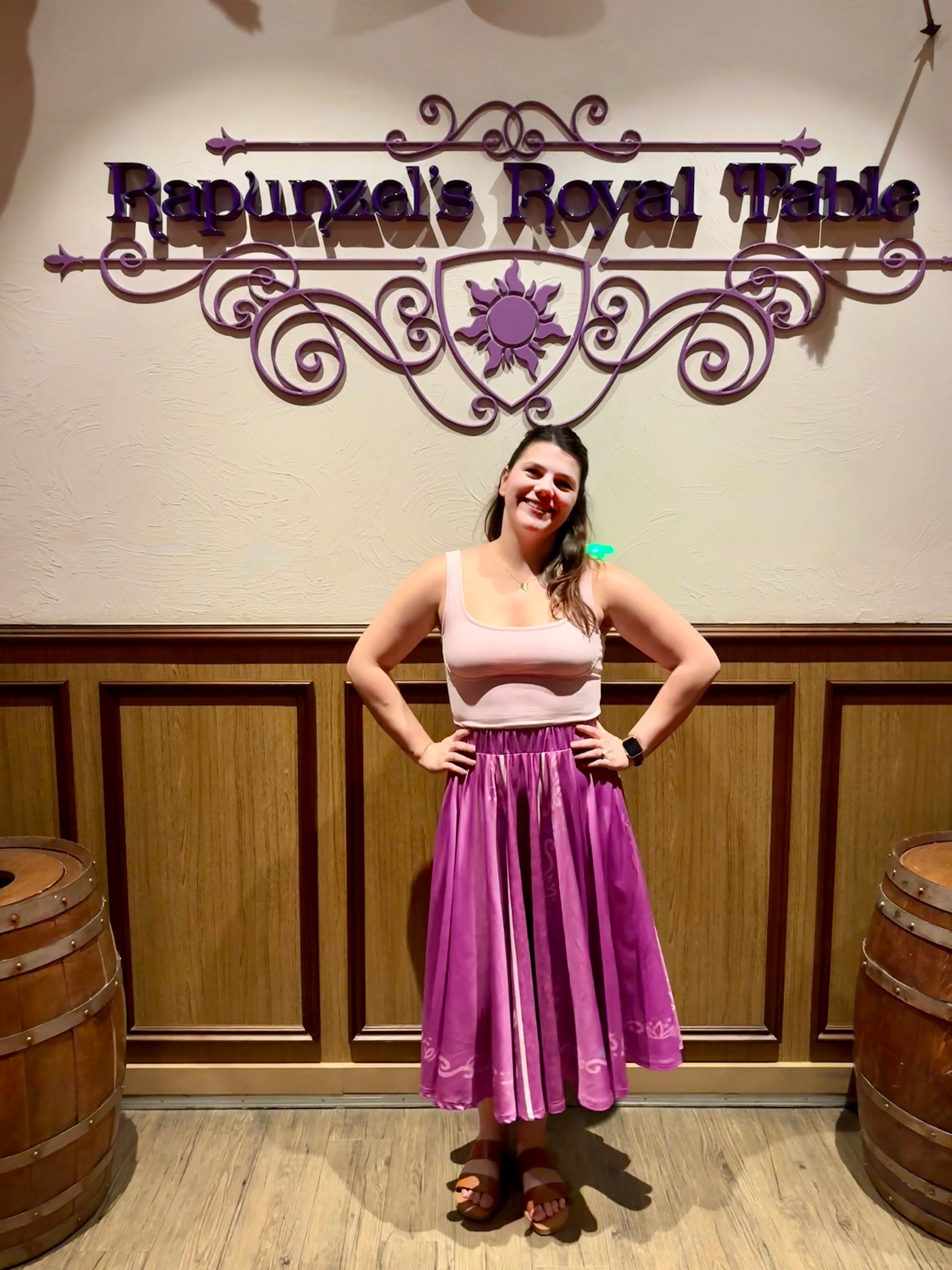 Rapunzel Inspired A-Line Midi Skirt with Pockets