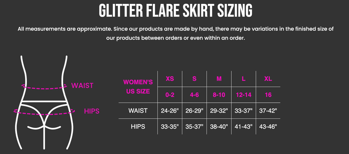 RUSH ORDER: Joy Inspired Glitter Flare Skirt