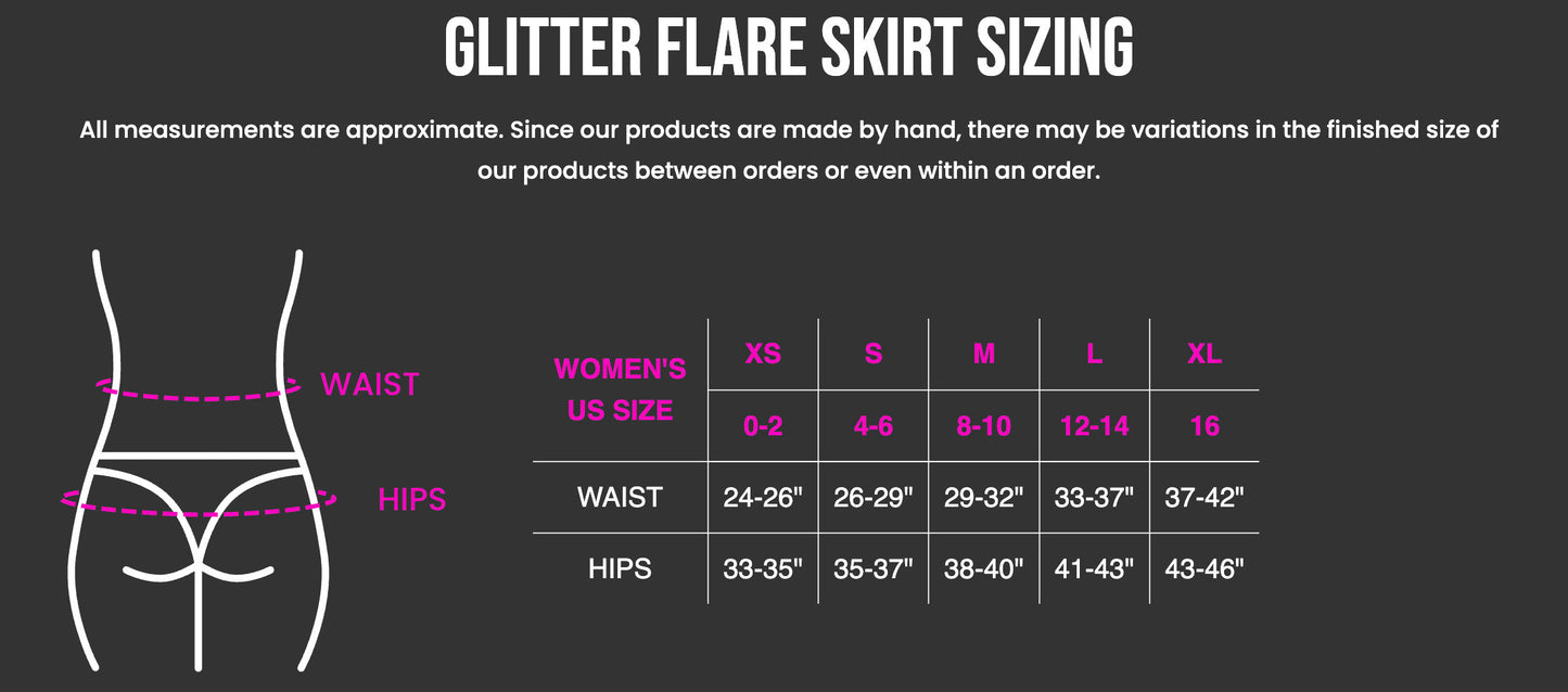 RTS [M] Women's HM Inspired Glitter Flare Skirt