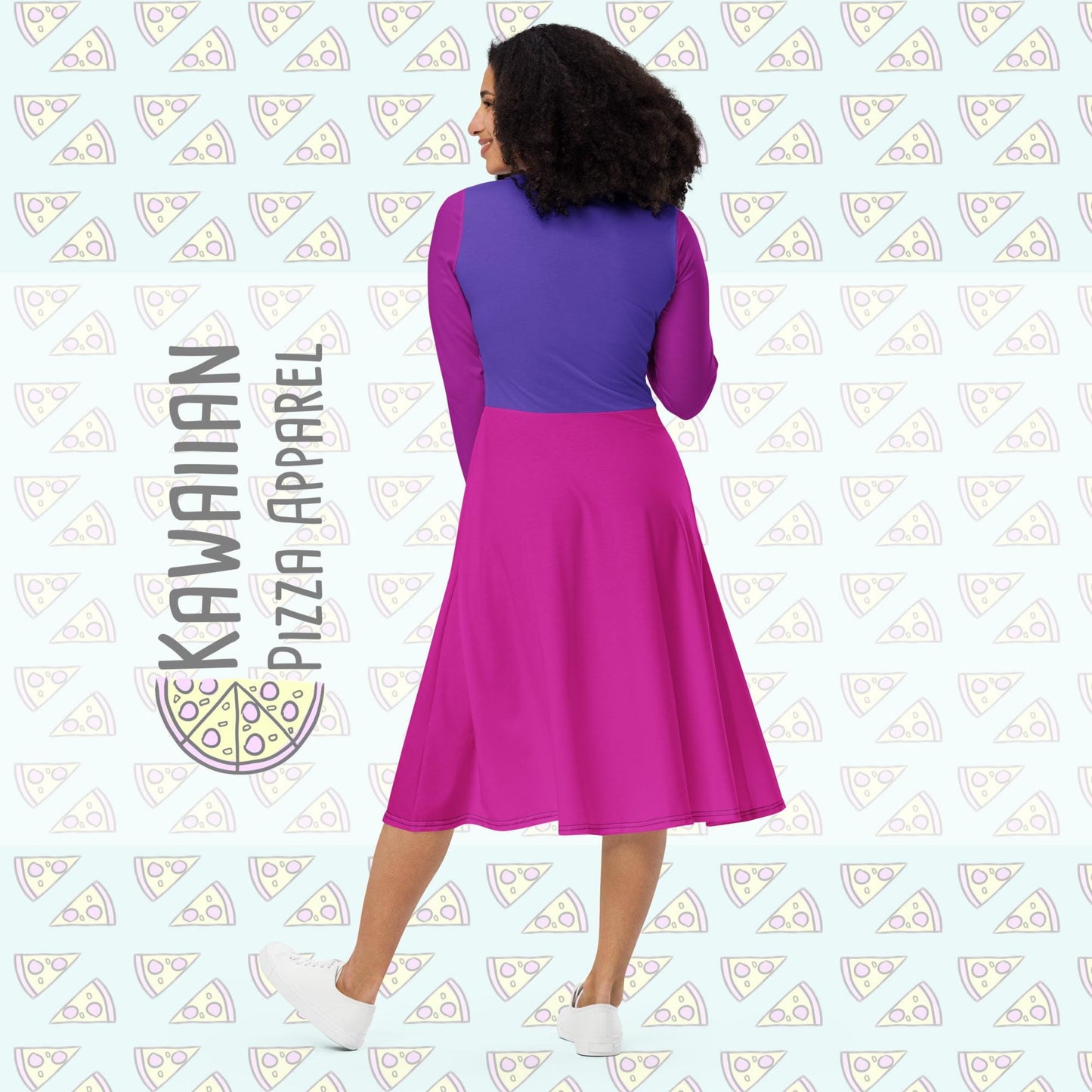 RUSH ORDER: Madam Mim Inspired All-over print long sleeve midi dress