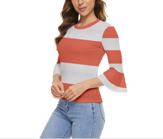 READY-to-SHIP [L] Women's Anxiety Inspired Bell Sleeve Top