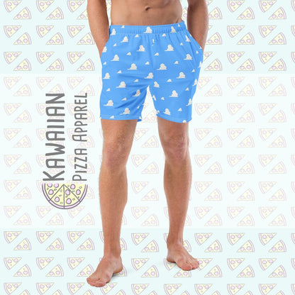 RUSH ORDER: Andy's Cloud Wallpaper Inspired All-Over Print Recycled Swim Trunks