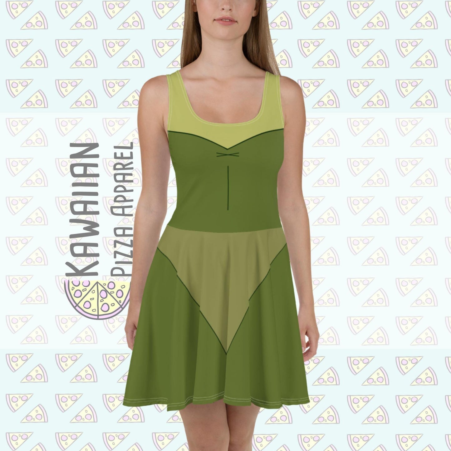 RUSH ORDER: Green Bimbette Inspired Skater Dress