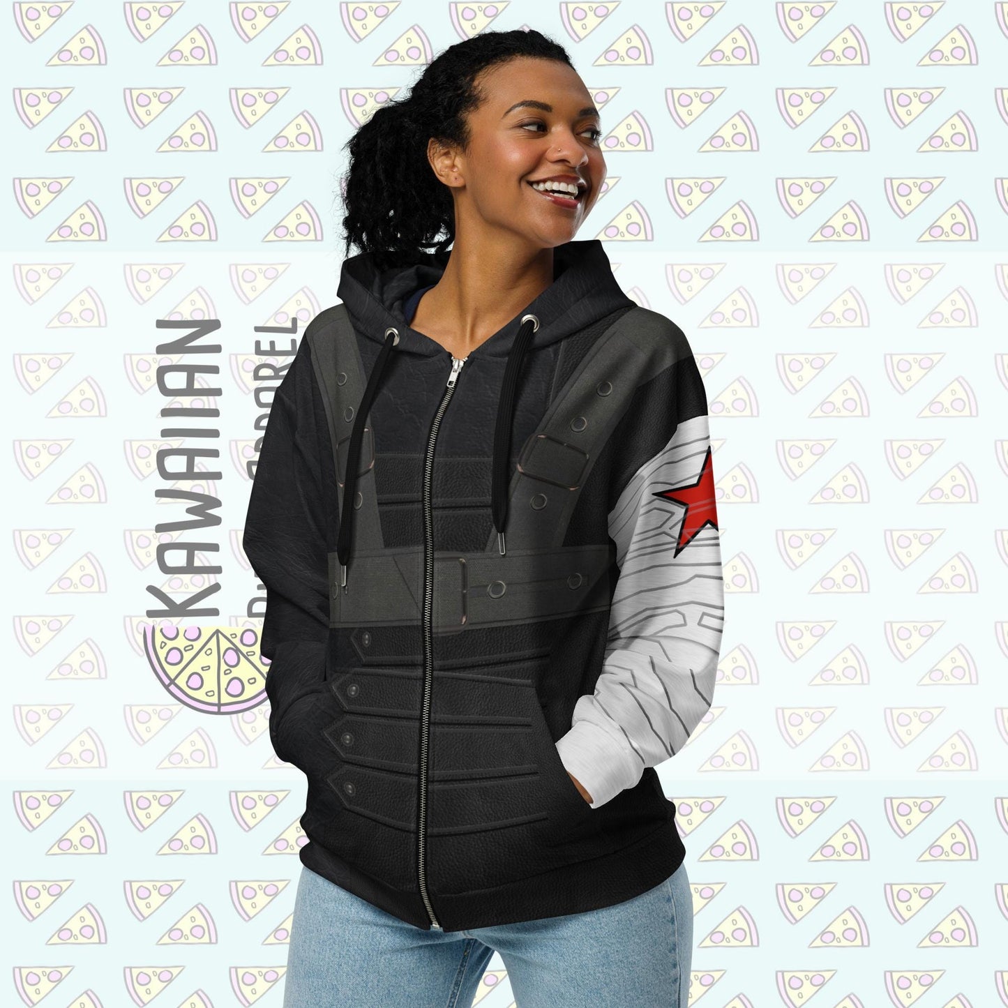 RUSH ORDER: Bucky Inspired Unisex zip hoodie