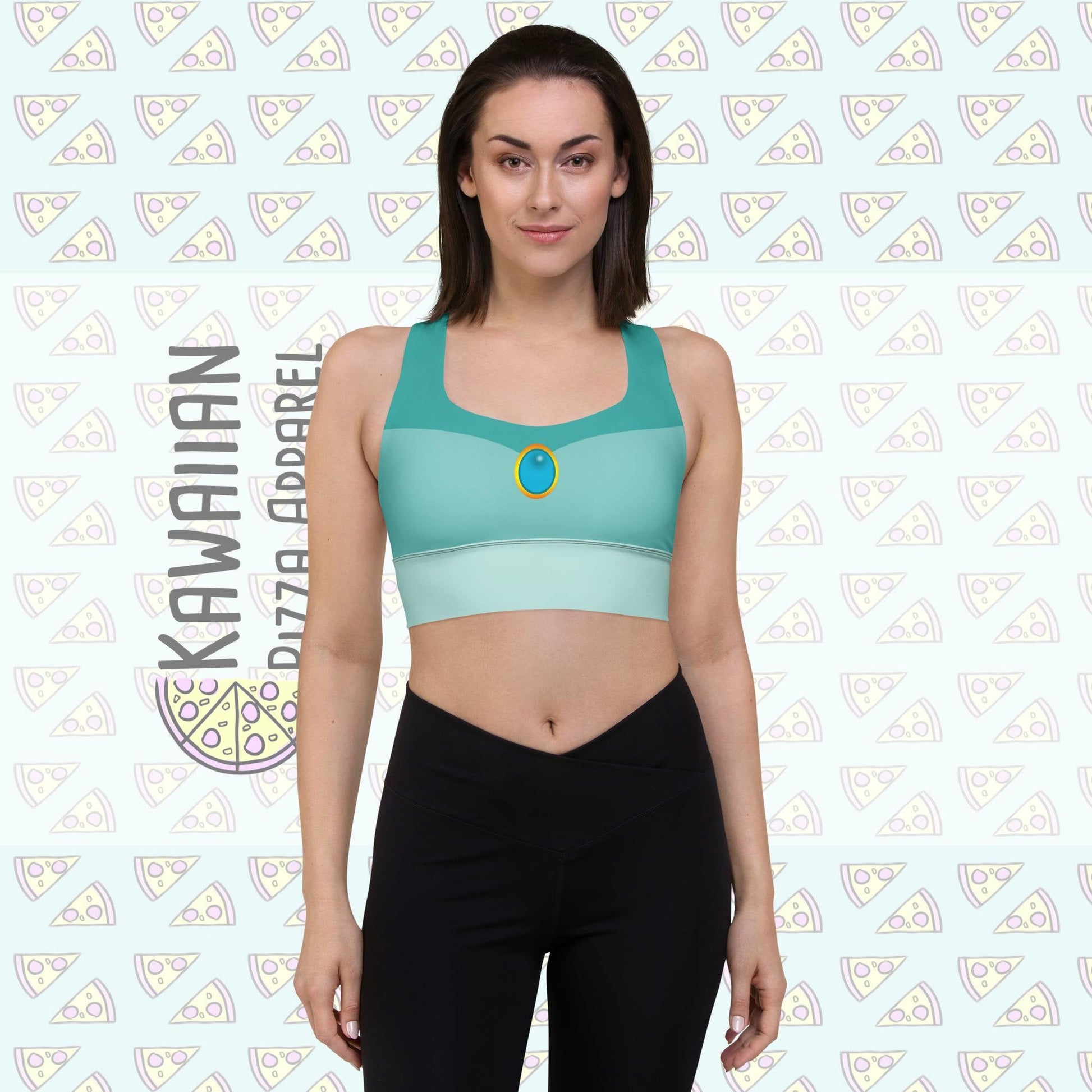 RUSH ORDER: Princess Jasmine Inspired All-Over Print Recycled Longline Sports Bra