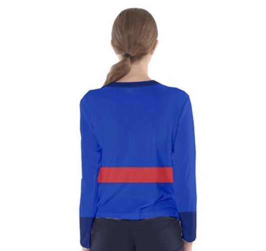 Women's Violet Inspired Long Sleeve V-Neck Shirt