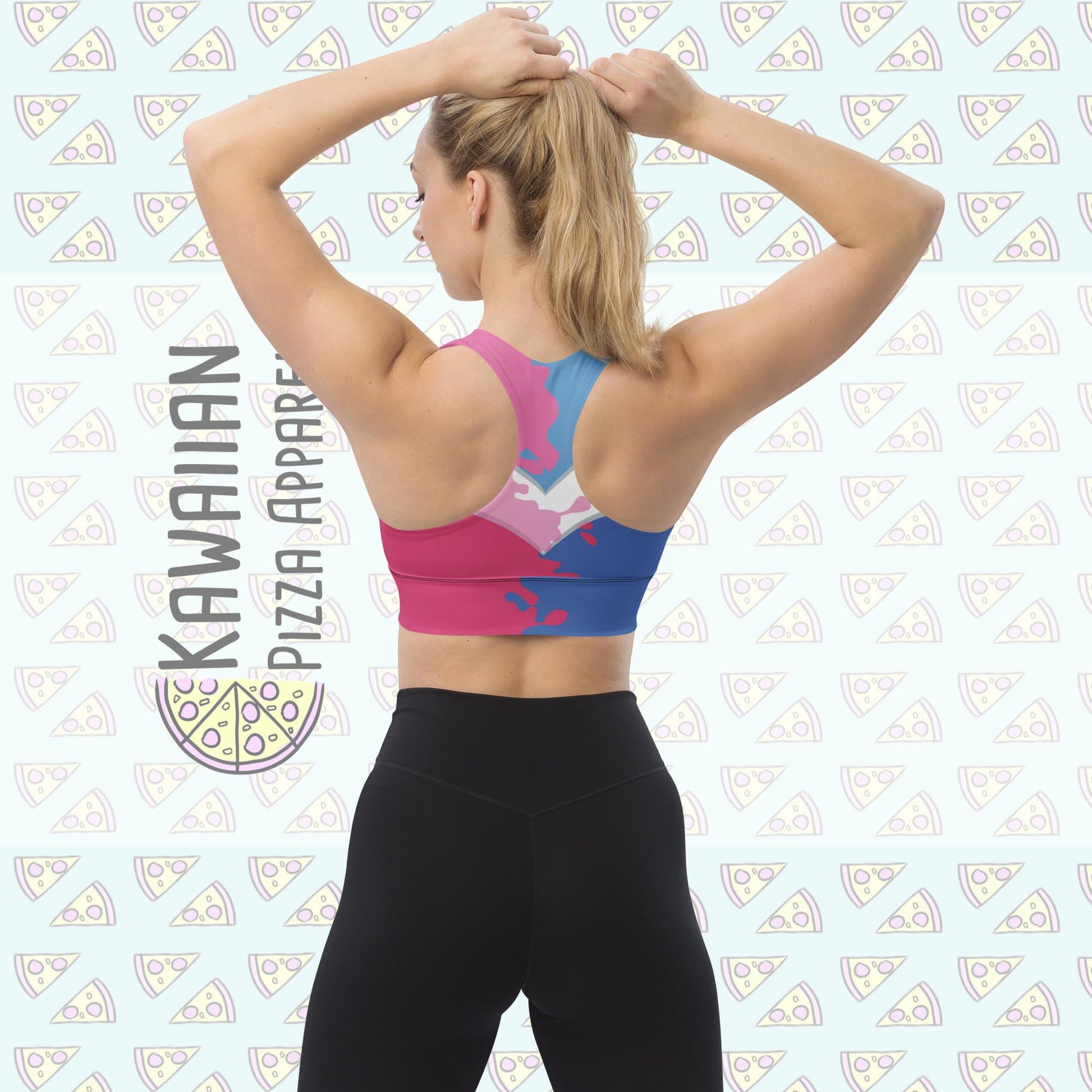 RUSH ORDER: Make It Pink, Make It Blue Aurora Inspired All-Over Print Longline Sports Bra