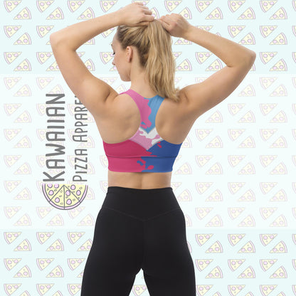 RUSH ORDER: Make It Pink, Make It Blue Aurora Inspired All-Over Print Longline Sports Bra