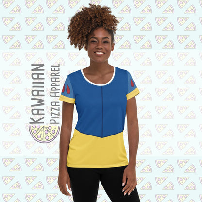 RUSH ORDER: Snow White Inspired All-Over Print Women&#39;s Athletic T-shirt