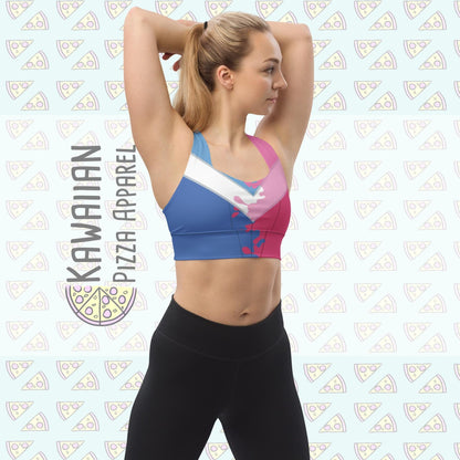 RUSH ORDER: Make It Pink, Make It Blue Aurora Inspired All-Over Print Longline Sports Bra
