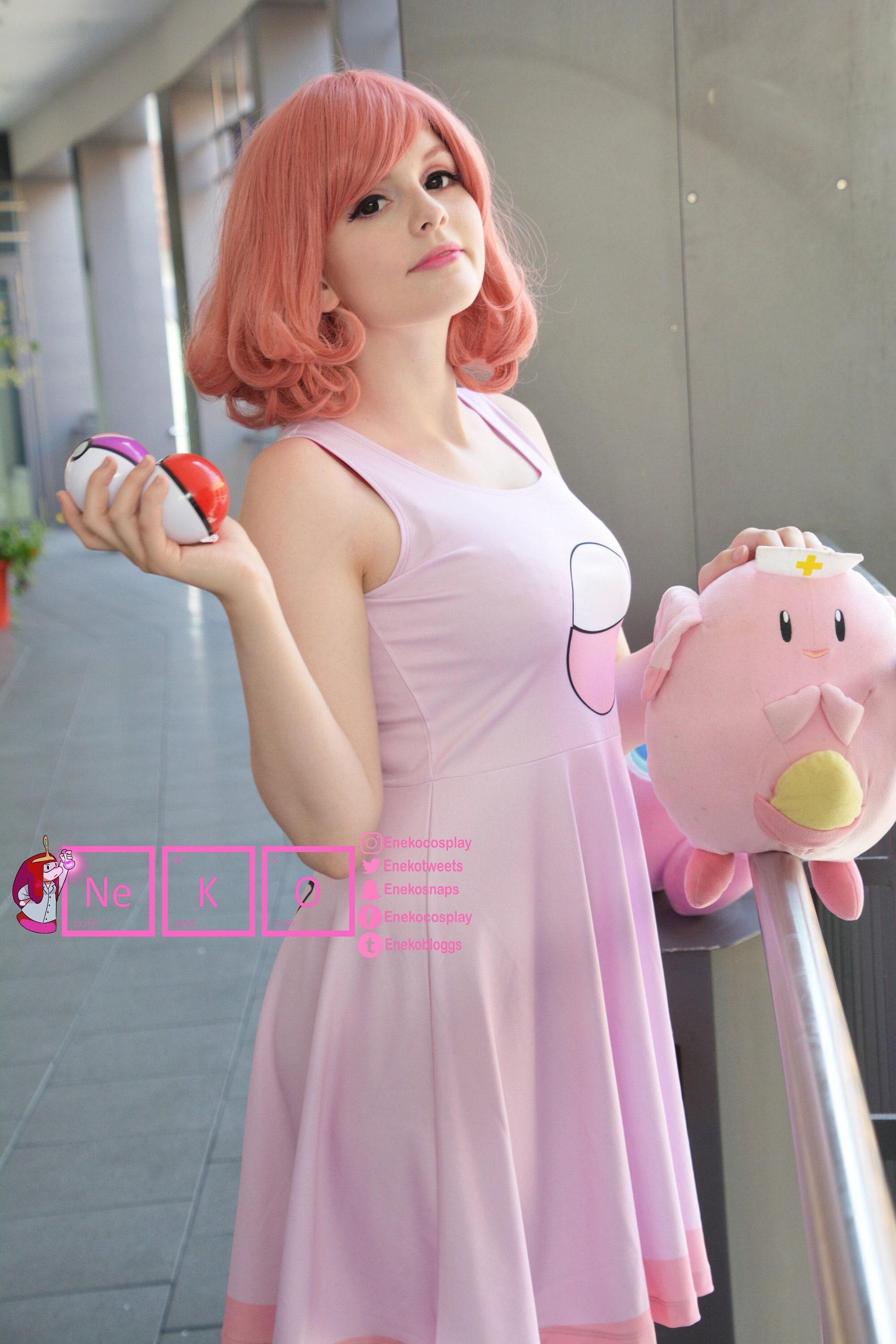 Chansey Pokemon Inspired Skater Dress