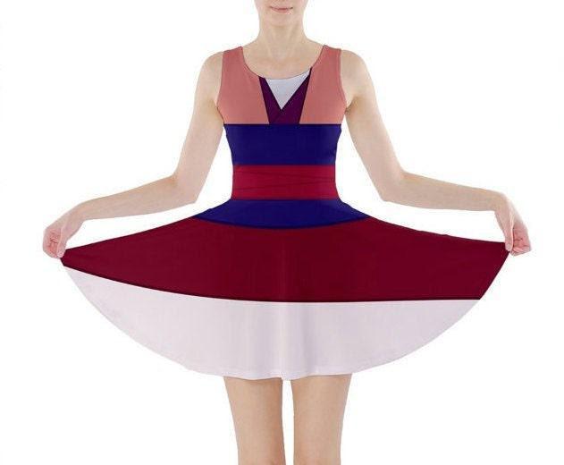 Pink Mulan Inspired Skater Dress 2XL Pink Mulan Inspired Skater Dress 2XL