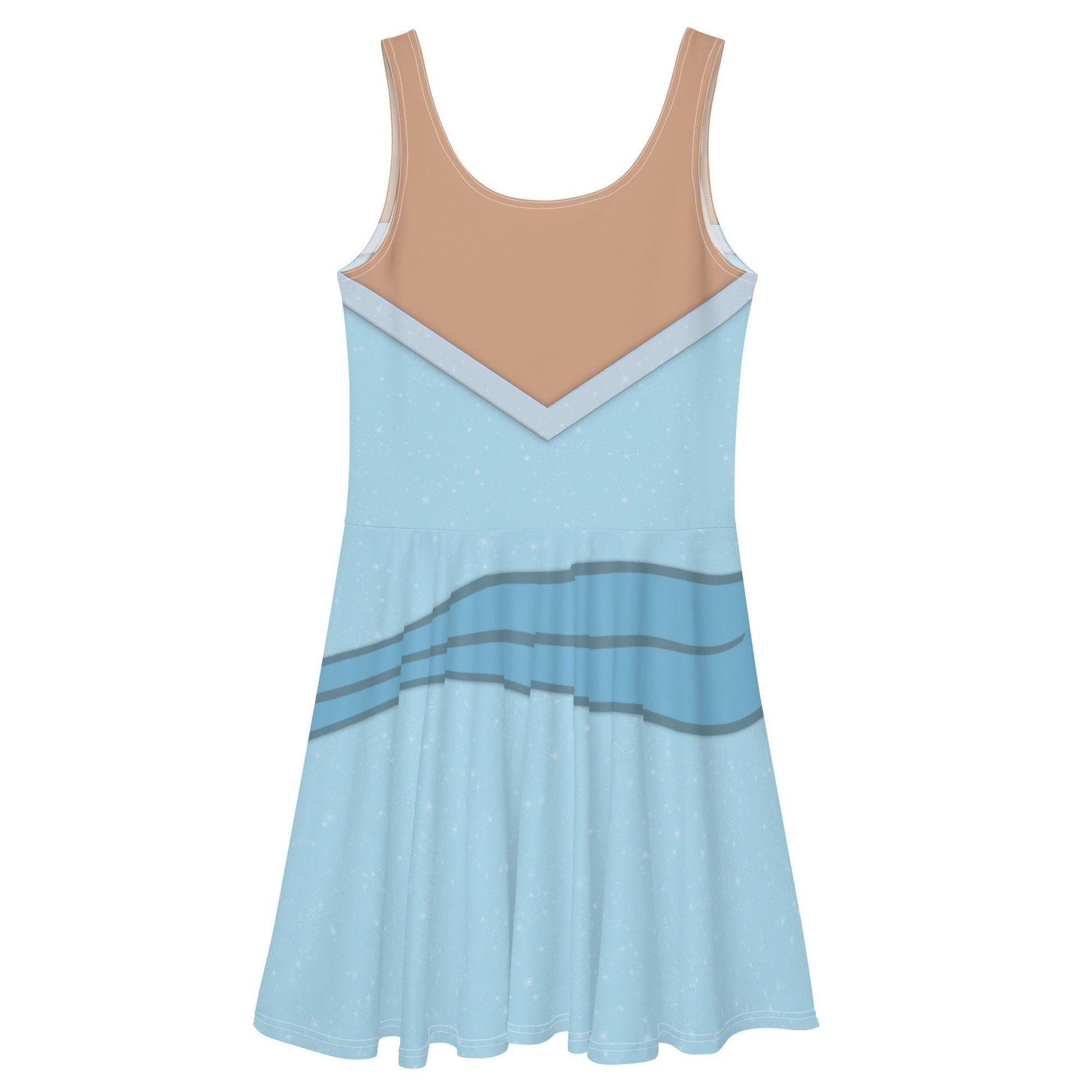 Tiana Blue Dress Inspired Skater Dress Kawaiian Pizza Apparel Tiana Blue Dress Inspired Skater Dress Kawaiian Pizza Apparel