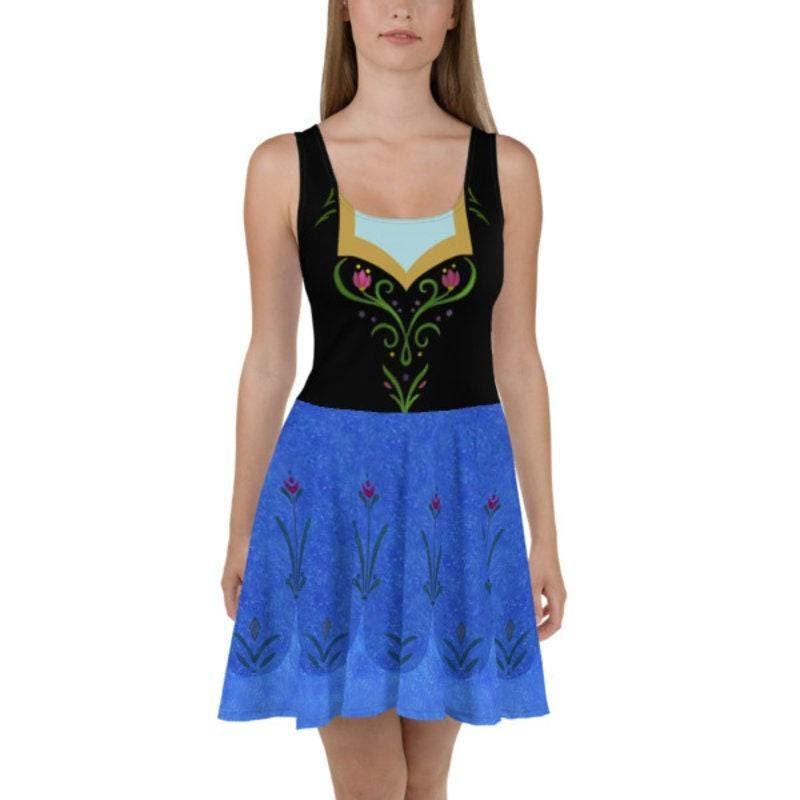 anna skater dress Anna Skater Dress, Princess dress for trips, cosplay 3XL