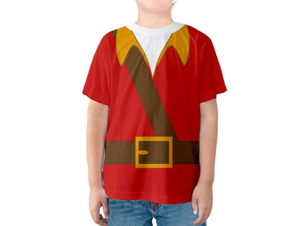 READY-to-SHIP Gaston Inspired Kid's Shirt: Sublimation Print Disneybound Costume