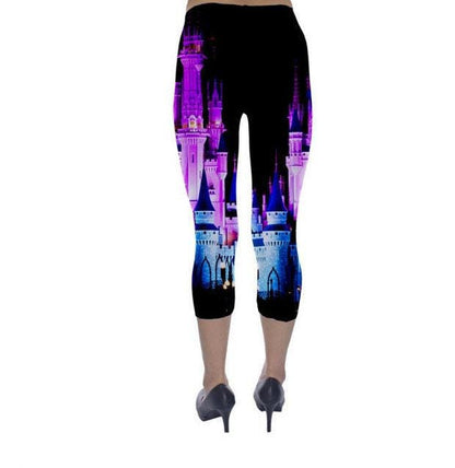 Cinderella Castle Nighttime Inspired Capri Leggings