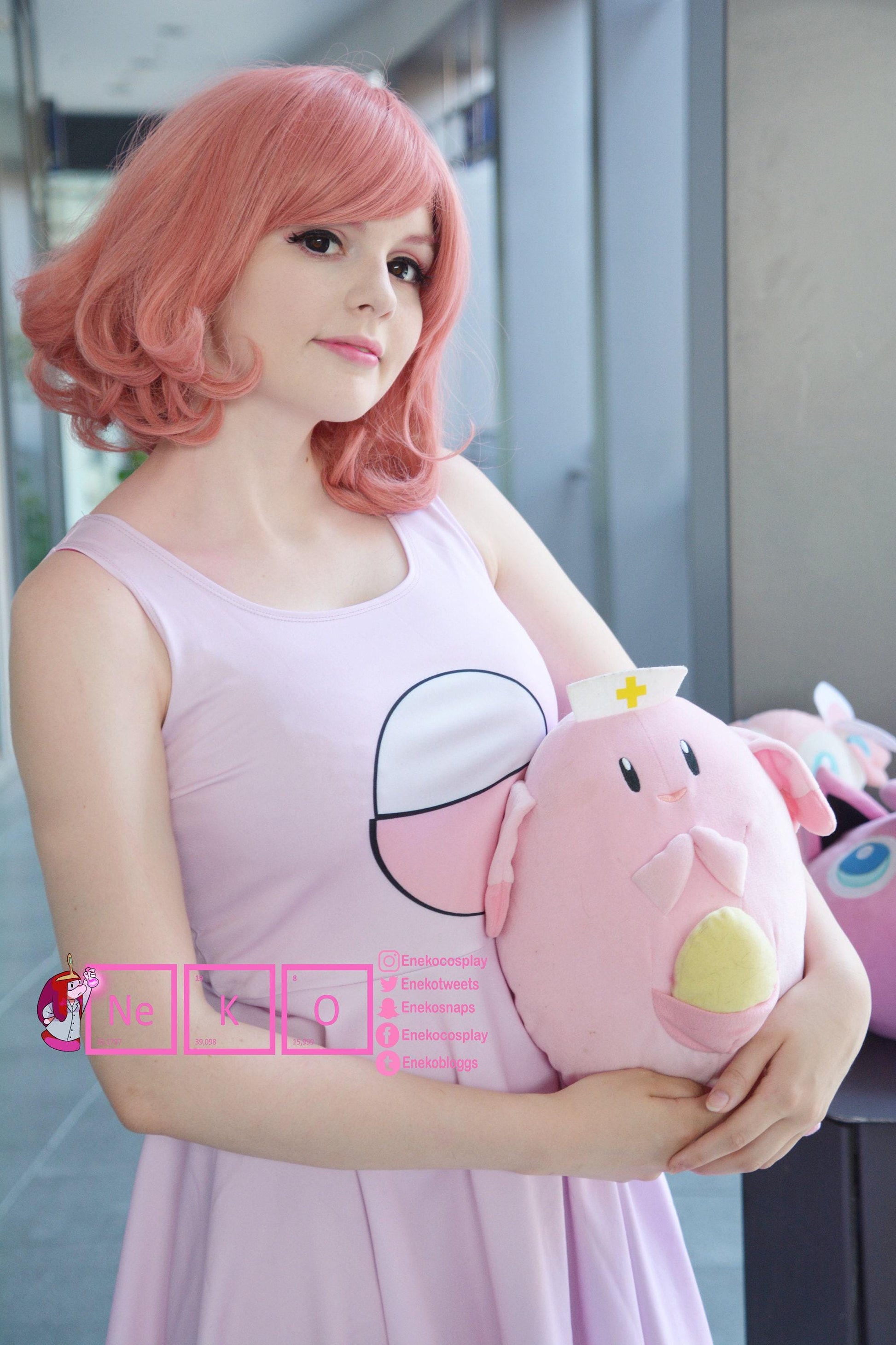 Chansey Pokemon Inspired Skater Dress