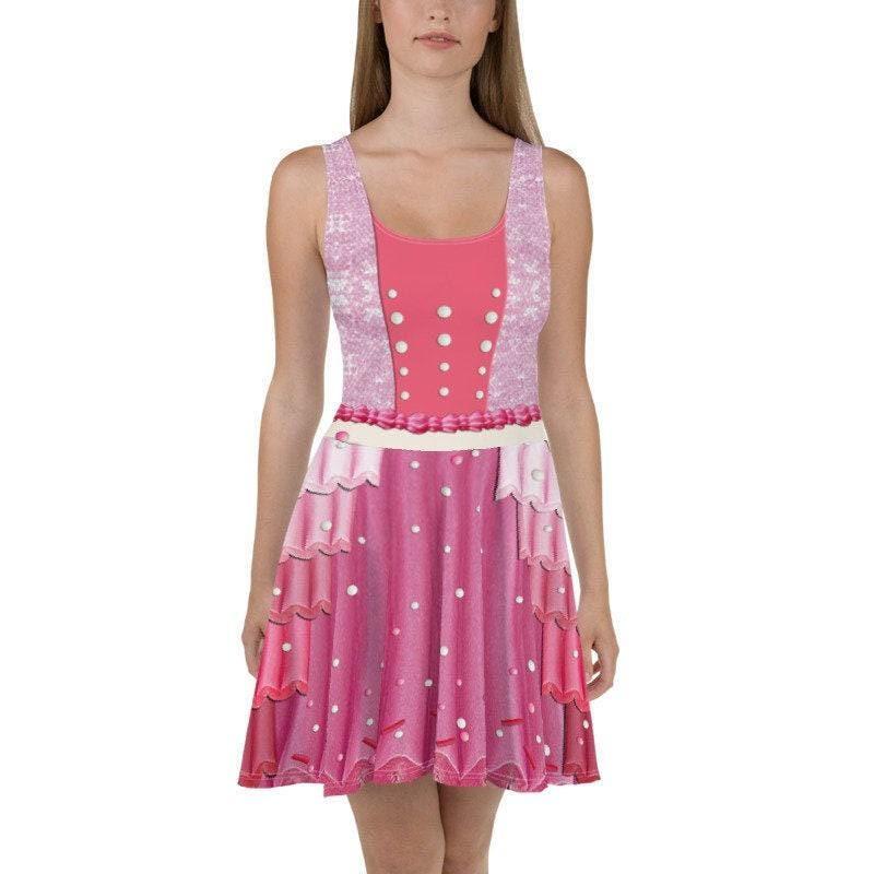 princess vanellope dress Princess Vanellope Von Schweetz Inspired Tutu Dress Wreck It Ralph Candyland Costume Cosplay Luxury Gown Pink Long Crown Glitter Satin Gown