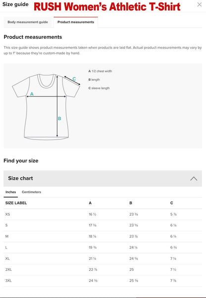 a women&#39;s athletic t - shirt size guide