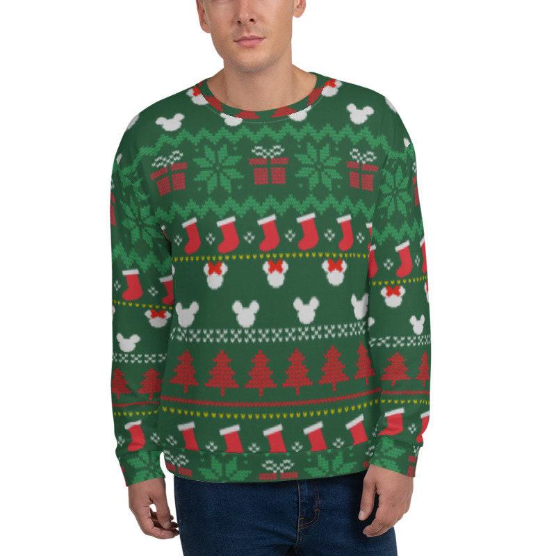 Unisex Christmas Mickey and Minnie Inspired Crewneck Sweatshirt
