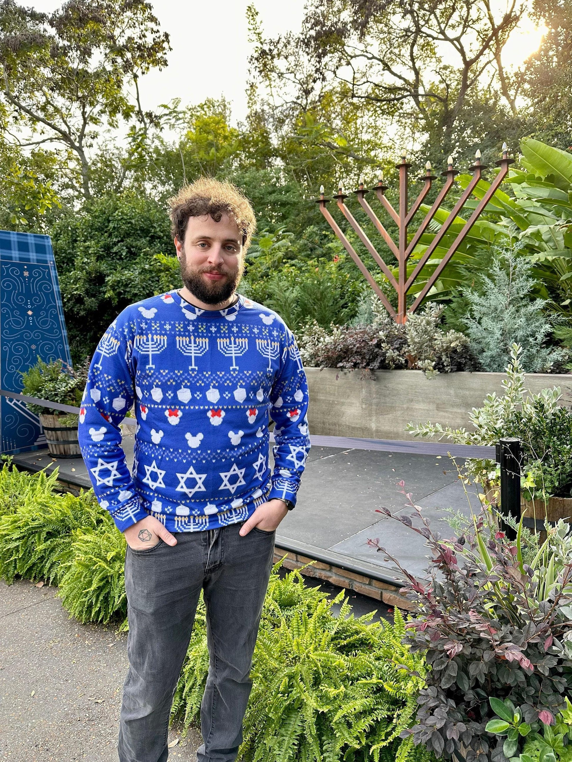 Unisex Hanukkah Mickey and Minnie Inspired Crewneck Sweatshirt