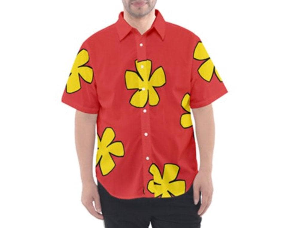 Men's Dale Chip and Dale Inspired Short Sleeve Button Down Shirt