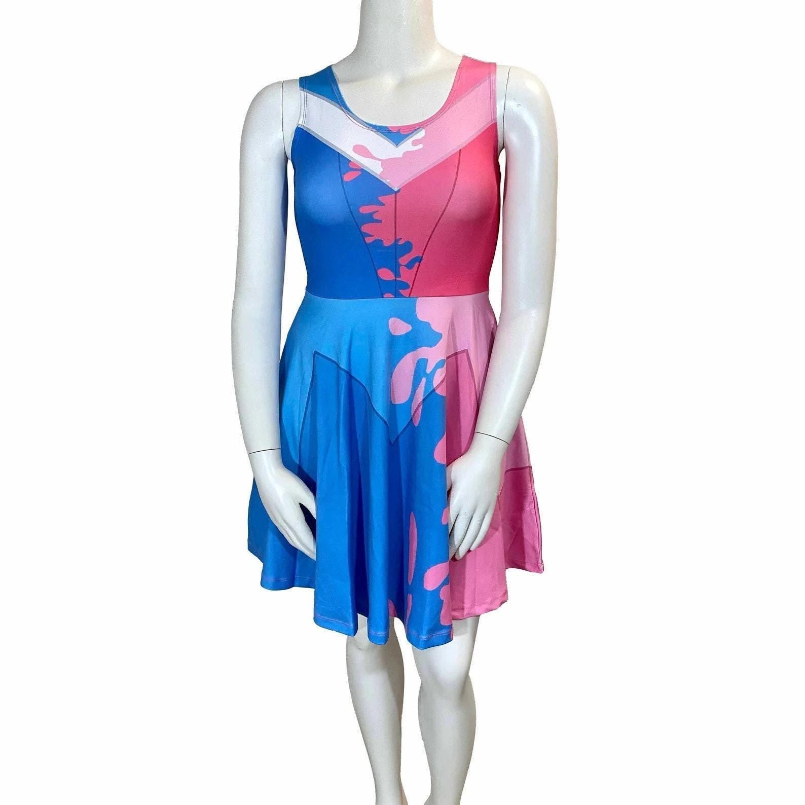 READY-to-SHIP [2XL] Aurora Sleeping Beauty Inspired Skater Dress - Pink & Blue