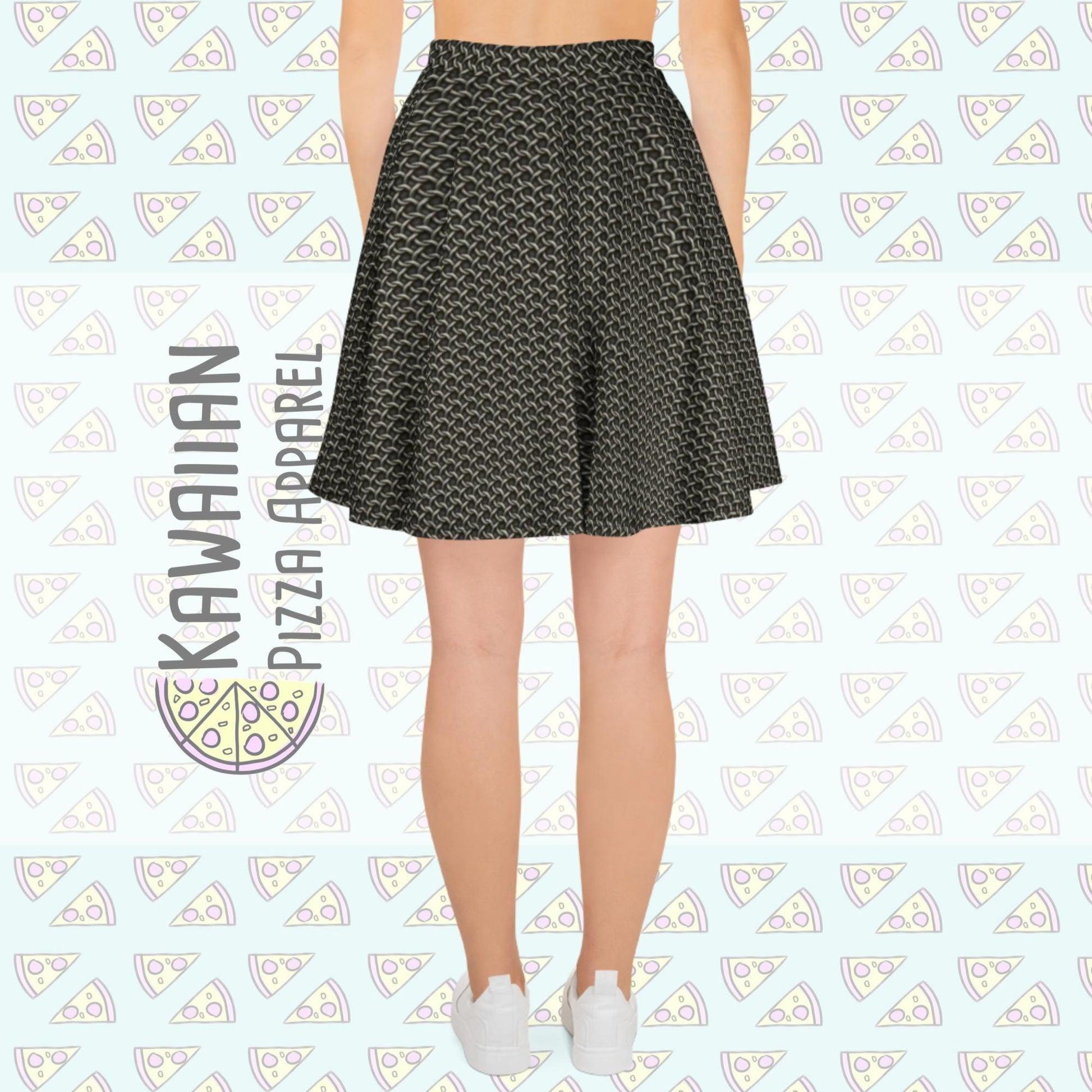 RUSH ORDER: Chainmail Print Skater Skirt