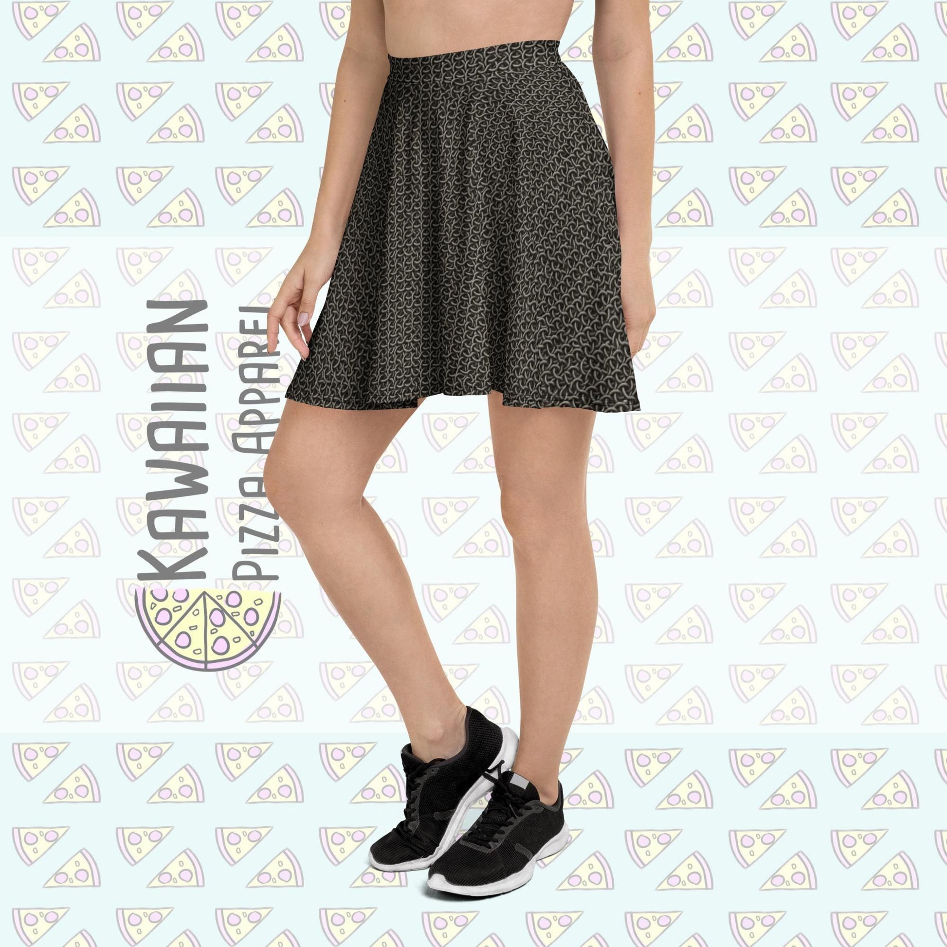 RUSH ORDER: Woven Chainmail Print Skater Skirt