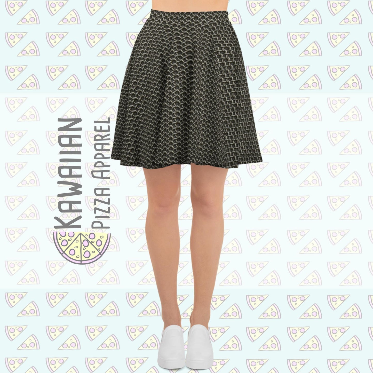 RUSH ORDER: Chainmail Print Skater Skirt