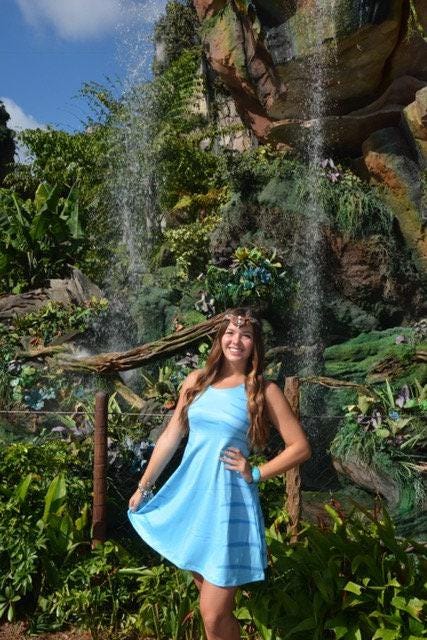 READY-to-SHIP Avatar Inspired Sleeveless Flare Dress: EcoPoly Fabric, Disneybound Costume